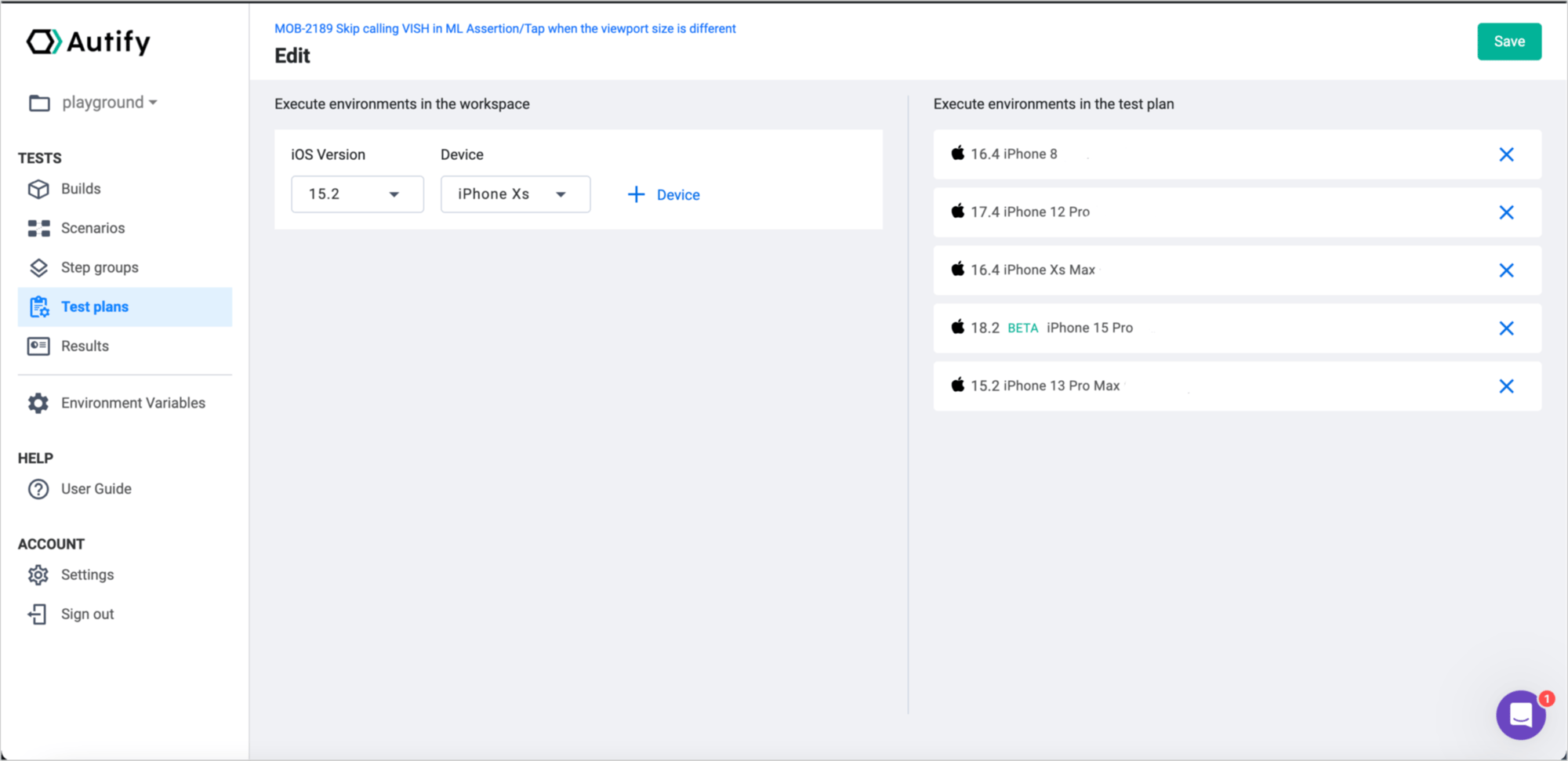 autify mobile test results v2